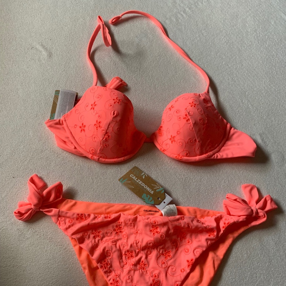 Calzedonia Portofino Bikini in Sangallo Flamingo Pink Size M/L